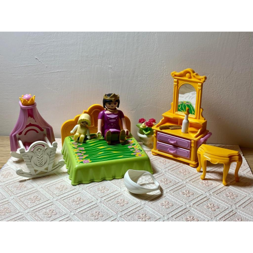 Playmobil 摩比 5146 絕版 公主 臥室 床 寶寶 搖籃 王宮 城堡（二手無盒）