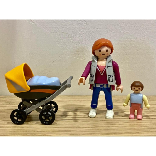 Playmobil 摩比 4756 絕版 媽媽與嬰兒車 寶寶手推車（二手無盒）