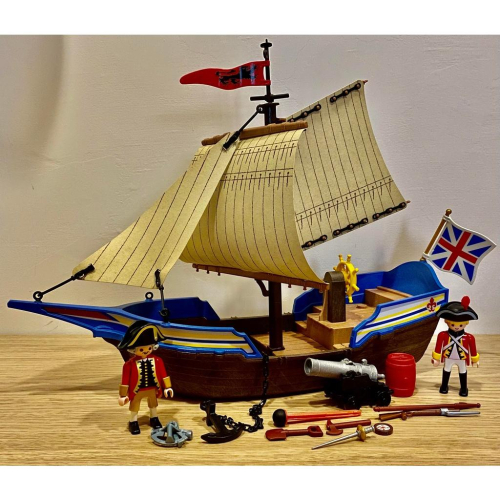 Playmobil 摩比 5140 絕版 英國 海軍 軍艦 船（二手無盒完整）