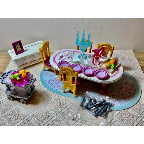 Playmobil 摩比 70455 公主 宴會廳 王宮 餐廳 地毯 城堡（二手無盒）
