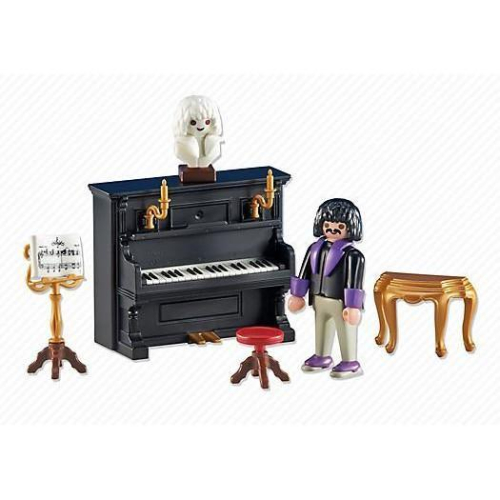 正版 德國 Playmobil 6527 摩比 絕版 復刻 袋裝 維多利亞 鋼琴與鋼琴家 像 巴赫 巴哈 (全新袋裝)