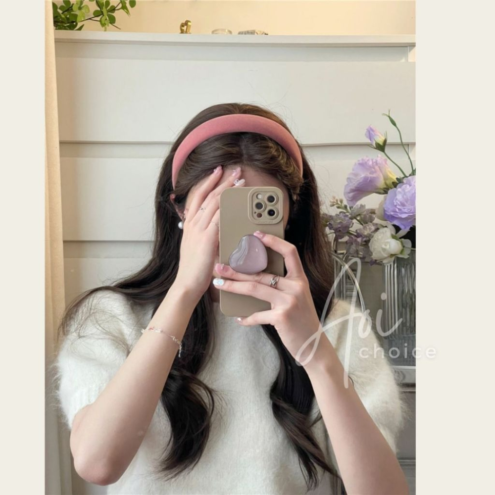 [台灣現貨] 髮箍韓國 寬版髮箍 髮箍 韓國髮箍 黑色髮箍 寬髮箍 髮窟 厚髮箍 紅色髮箍 髮箍可愛 韓式 絨布 高顱頂-細節圖4