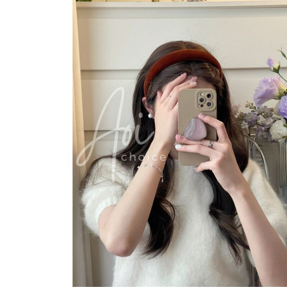 [台灣現貨] 髮箍韓國 寬版髮箍 髮箍 韓國髮箍 黑色髮箍 寬髮箍 髮窟 厚髮箍 紅色髮箍 髮箍可愛 韓式 絨布 高顱頂-細節圖6