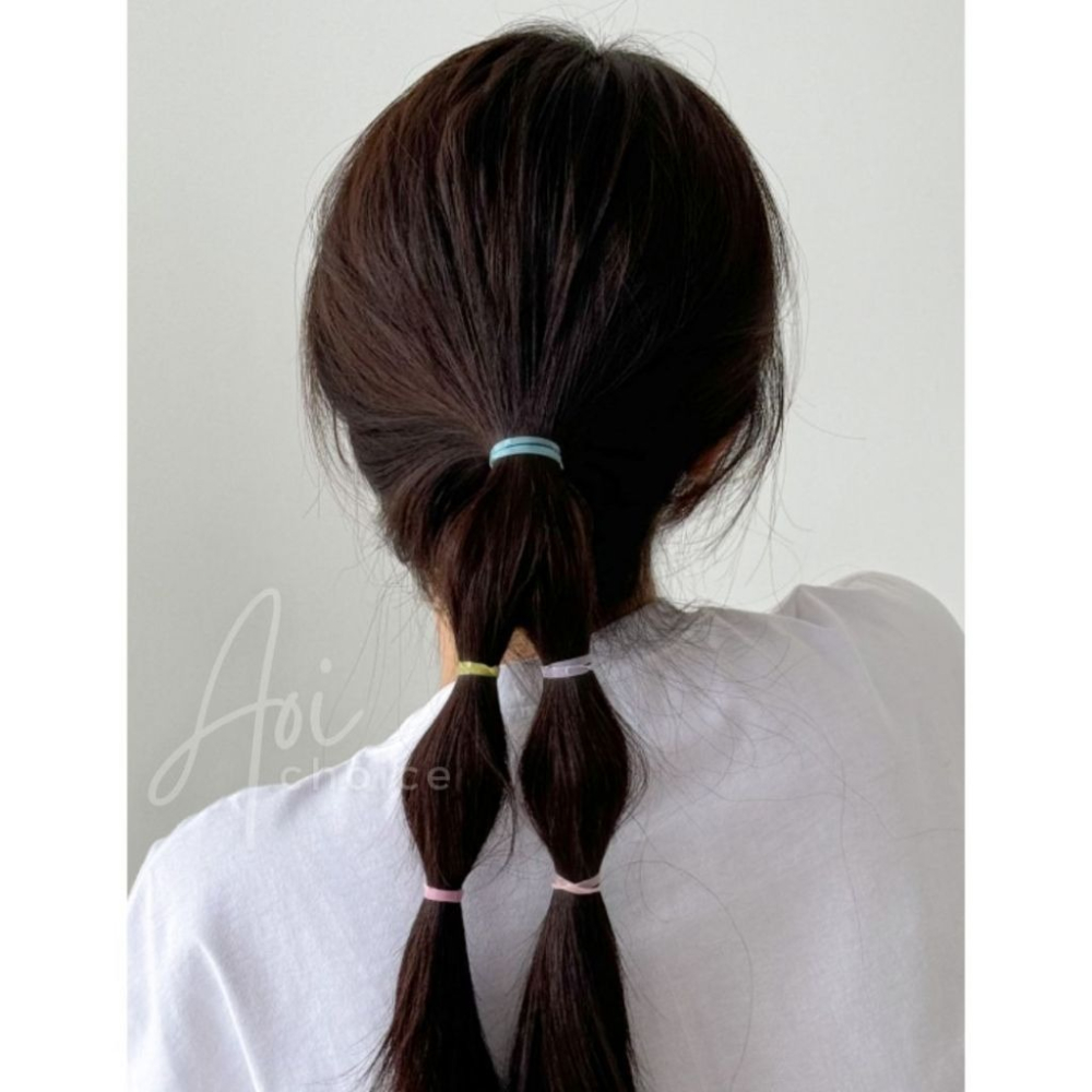 彩色髮圈 橡皮筋 扁皮筋 糖果色髮圈 綁頭髮髮圈 高彈力髮圈 黑色髮圈 橡皮筋 綁頭髮 髮帶 髮束 皮筋 發圈 髪圈-細節圖6