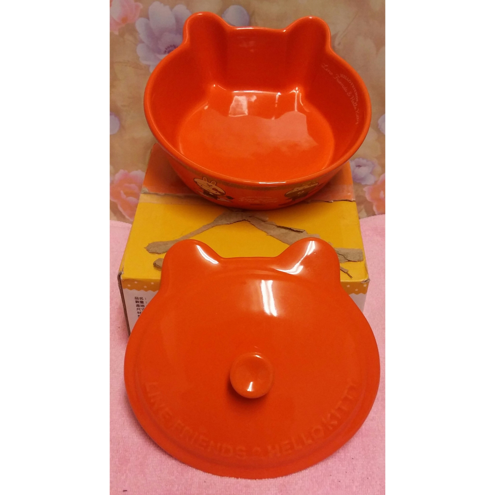 7-11 HELLO KITTY聯名造型陶瓷烤盤(附蓋)  熊大造型陶瓷烤盤 大烤皿 烤盤 焗烤料理-細節圖3