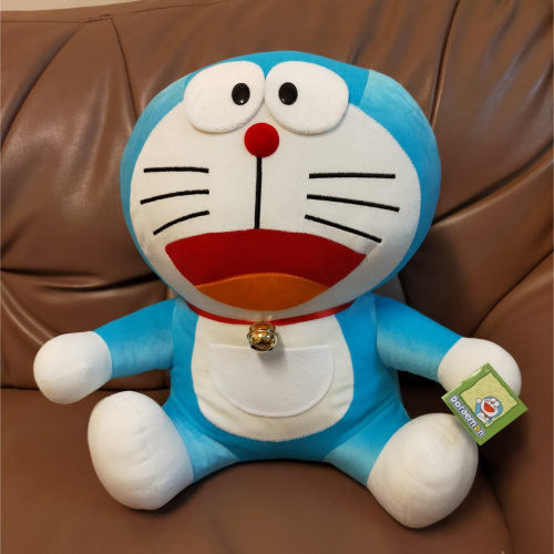 正版 大哆啦A夢 Doraemon 小叮噹 真鈴鐺 坐姿款 絨毛玩偶 娃娃 絨毛娃娃約40CM