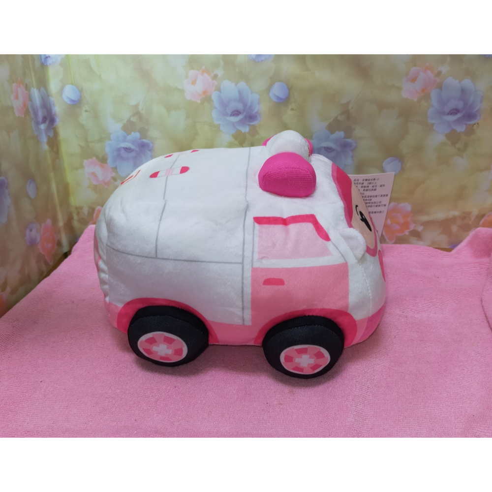 正版 POLI 安寶 救護車 車車 玩偶 造型 抱枕 汽車 玩偶 立體抱枕 救援小英雄波力 9英吋-細節圖2
