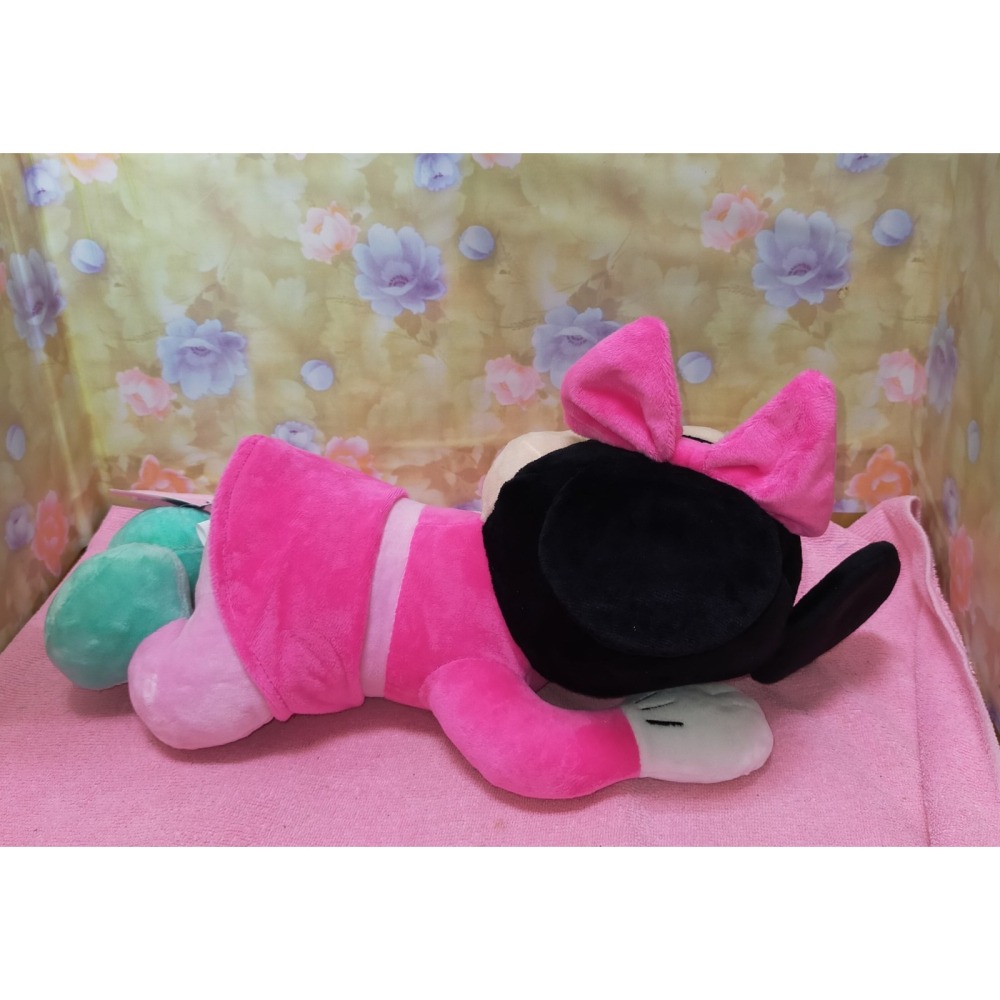 迪士尼 正版 米妮 趴姿睡覺款 趴趴 娃娃 玩偶 絨毛玩偶-細節圖2