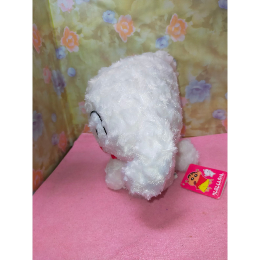 正版授權 蠟筆小新 小白 坐姿款 絨毛玩偶 小白玩偶 玫瑰紋 絨毛娃娃 玩偶 10英吋-細節圖3
