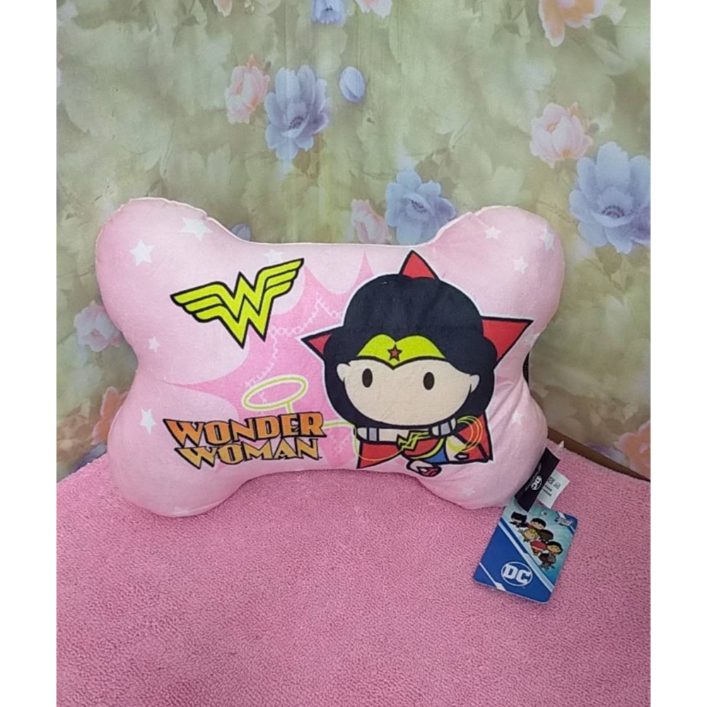 正版 DC 正義聯盟 骨頭枕 蝙蝠俠 超人 神力女超人 車用枕頭 骨頭頸枕 小靠墊 抱枕-規格圖2
