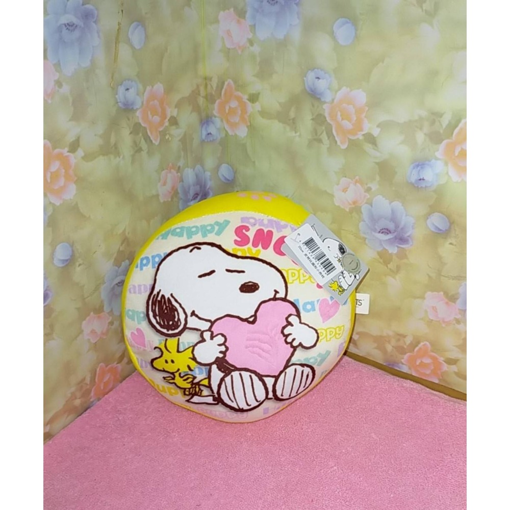 正版 SNOOPY 迷你雙面小圓抱枕 史奴比 圓形抱枕 午睡枕 手靠枕 靠枕 枕頭 小枕頭 史努比-規格圖2