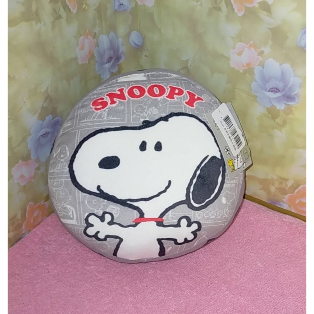 正版 SNOOPY 迷你雙面小圓抱枕 史奴比 圓形抱枕 午睡枕 手靠枕 靠枕 枕頭 小枕頭 史努比-規格圖2
