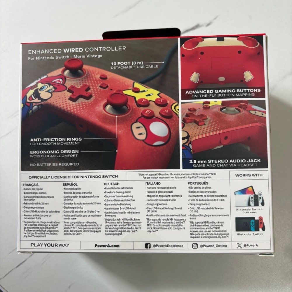 任天堂 SWITCH NS 瑪利歐 有線手把 POWERA-細節圖2