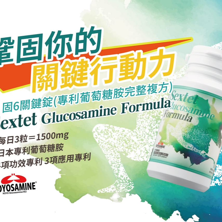 固6關鍵錠 專利葡萄糖胺完整複方 Sextet Glucosamine Formula 60錠／瓶-細節圖3