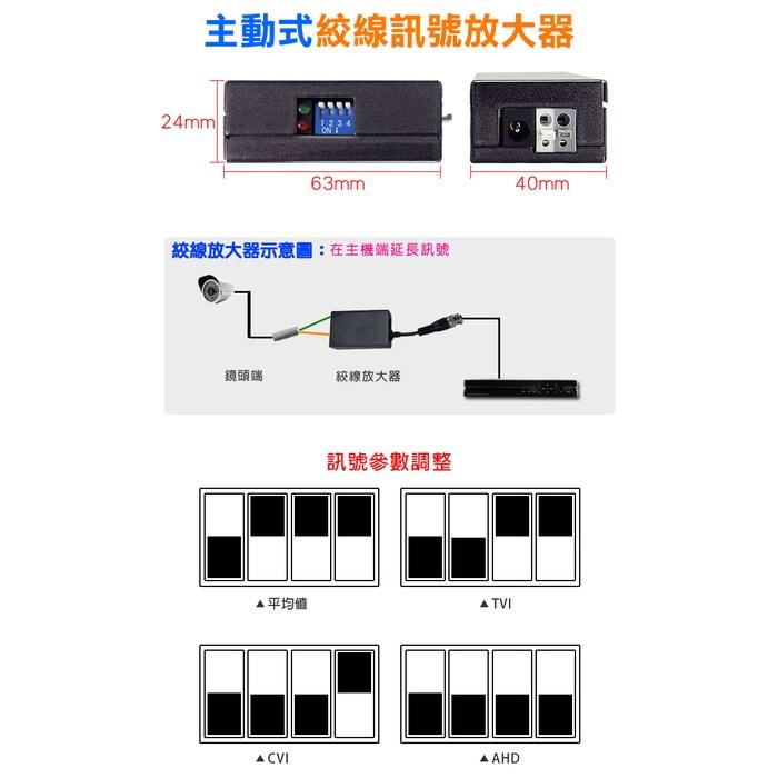 350米 高清AHD/TVI/CVI/類比訊號 主動式 主機端 高清類比絞線訊號放大器 網路線放大器 絞線放大器-細節圖2