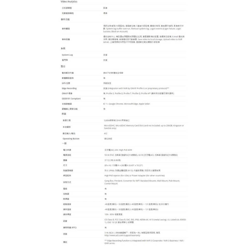 【無名】ACTi I98 200萬 33倍 4.5-148.5mm變焦 雙向音頻 快速球攝影機 請先來電洽詢-細節圖5