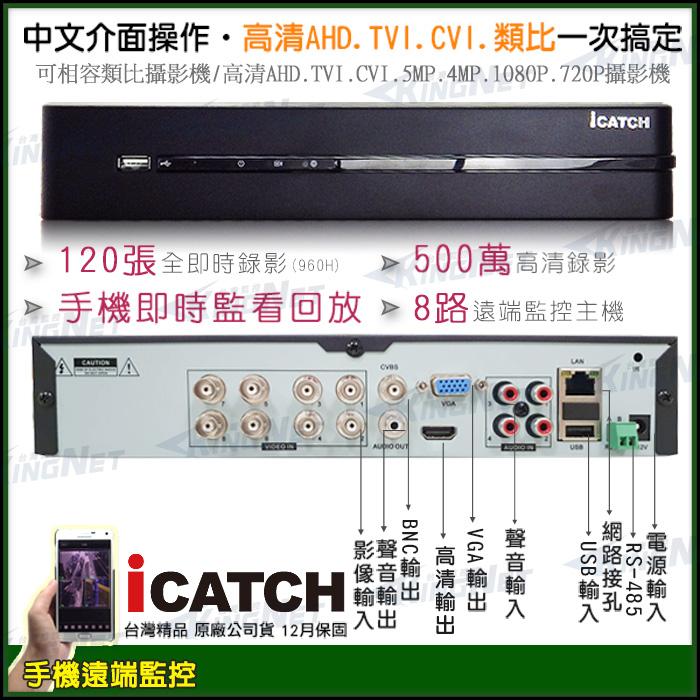 M【無名】KMQ-0828 台灣製造 監視器 500萬 可取 8路 8聲 同軸音頻 H.265 5MP DVR 遠端備份-細節圖5