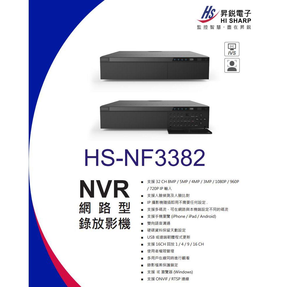 O【無名】 昇銳 HS-NF3382 H.265 800萬  32路主機 人臉辨識 4K RAID 網路型錄放影機 主機-細節圖2