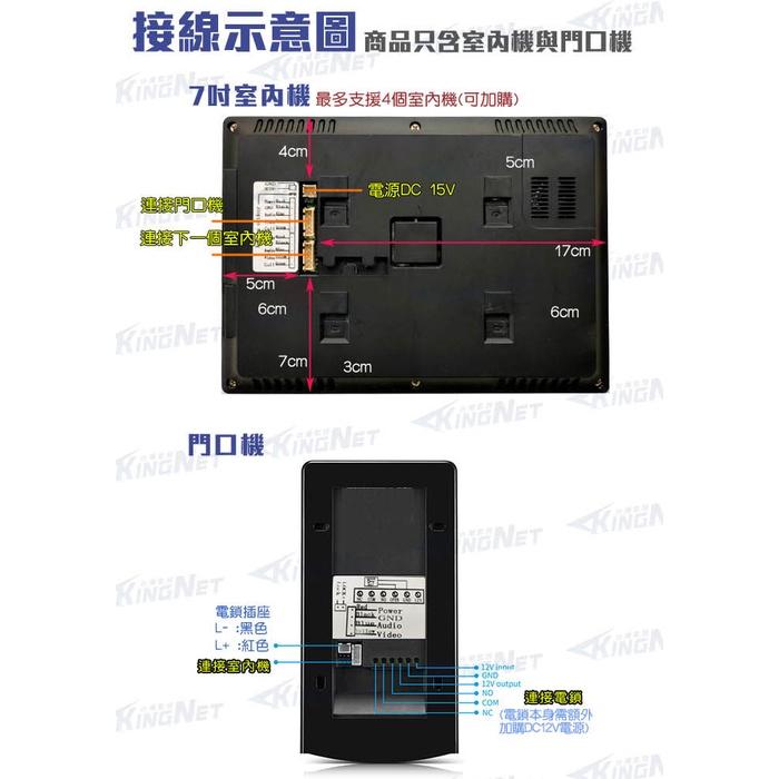 22無名- 對講機 7吋螢幕 高清全彩 支援電鎖 紅外線夜視 門鈴 電鈴 磁扣開門 刷卡門口機 雙向語音 含稅 開發票-細節圖6