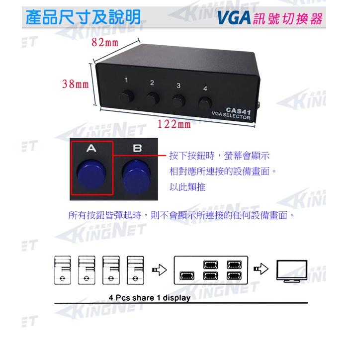 11無名-VGA切換器 雙向 1分4分配器 4台主機共用1台螢幕 電腦螢幕切換器-細節圖2