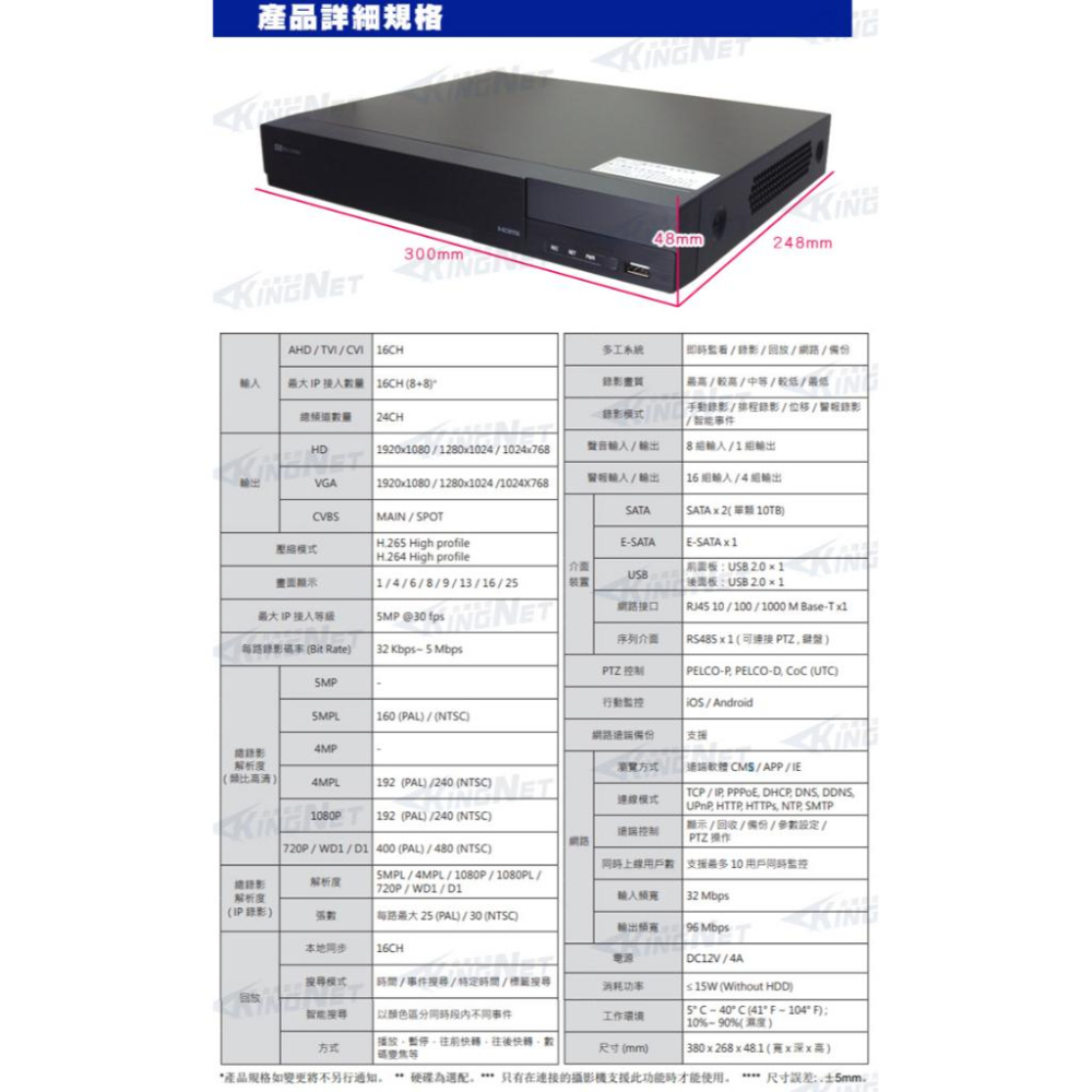 O【無名】監視器 套餐 昇銳 H265 16路16支 500萬 監控主機 1080P 手機遠端 紅外線 6321-細節圖6