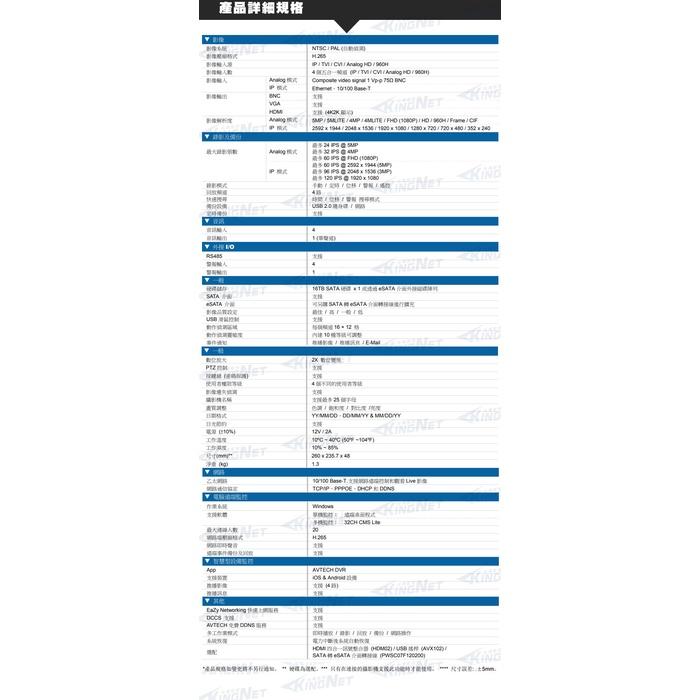 N【無名】原監視器套餐 AVTECH 陞泰科技 500萬 SONY 4路套餐 300萬鏡頭 1080P 夜視 台製 含稅-細節圖7