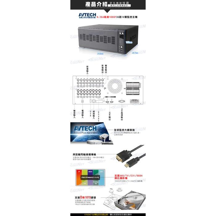 N無名-監視器 AVTECH 32路主機 社區主機 AHD 1080P 網路監控 手機遠端 支援傳統類比-細節圖4