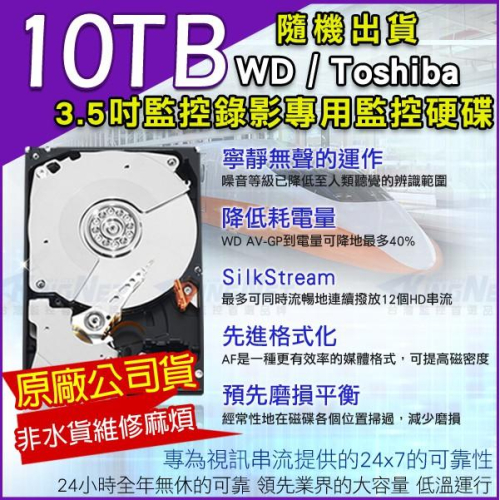 Z無名-加購 WD Toshiba 紫標 監視器硬碟 監控專用 10T 10TB 3.5吋 SATA NVR DVR