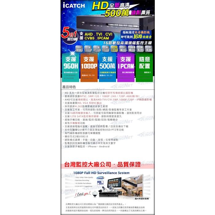 可取 ICATCH KMQ-1628 16路主機 H.265 16聲同軸聲音 500萬 台灣製 監視器-細節圖5