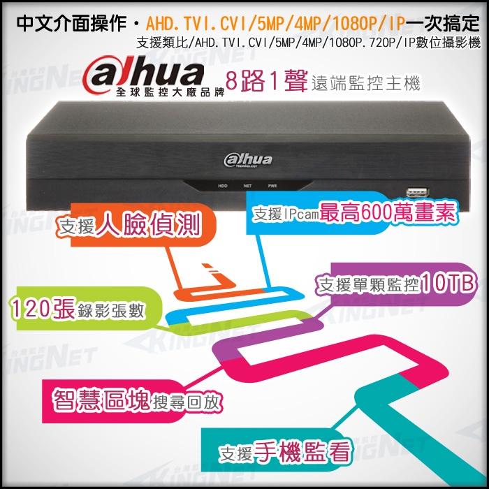 L【無名】監視器 大華 8路主機 8路 人臉偵測 數位監控 500萬 AHD 1080P 手機遠端 含稅 DH-細節圖5