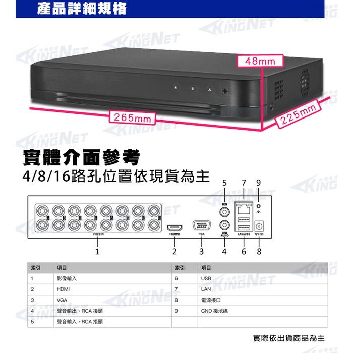 66【無名】監視器 海康介面 400萬 4MP 16路主機 H265 手機遠端 監控設備 1080P 含稅 BE-細節圖6