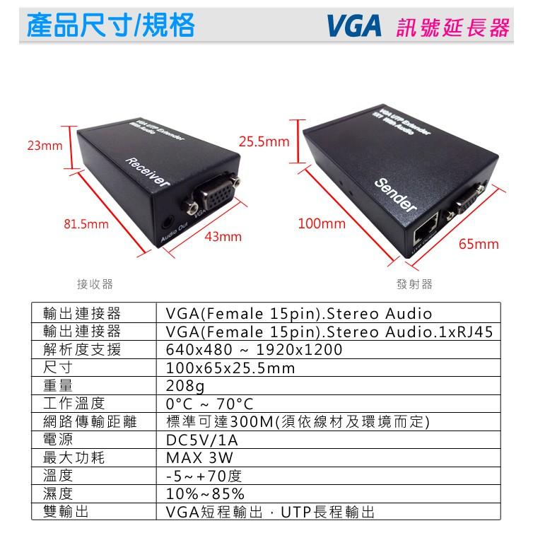 11無名-VGA延長器 訊號不衰減達250米 VGA放大器 高清視頻延伸 VGA轉RJ45 1080P 含稅 開發票-細節圖5