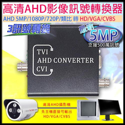 11無名-監視器 AHD 轉螢幕 500萬 5MP 免主機 轉換器 HD VGA 類比 1080P 含稅 開發票