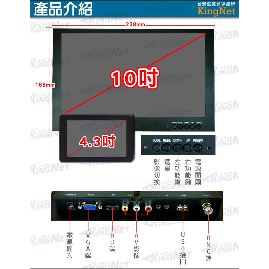 Y【無名】監視器 10吋 螢幕 HD VGA 顯示器 工程寶 多功能螢幕 工程檢修螢幕 車用 IPS 含稅-細節圖2