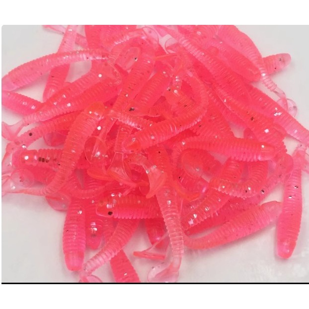 螺旋T尾軟蟲 雪白夜光 5CM 軟餌 通殺型-規格圖1