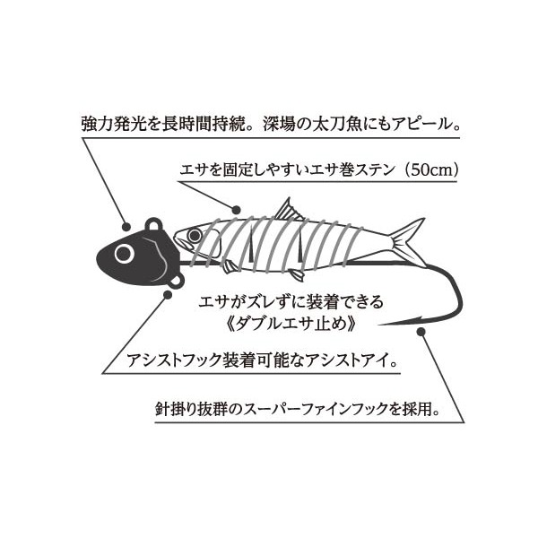 YAMASHITA 猛光太刀魚 岸拋雙鈎天亞 天亞 白帶餌-細節圖5