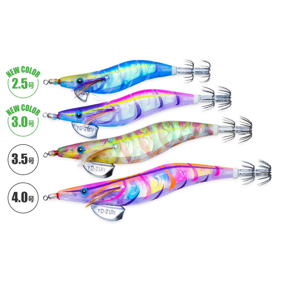 YO-ZURI EGI AURIE-Q®3D A1792 木蝦 4吋 岸拋假餌 軟絲 花枝-細節圖3