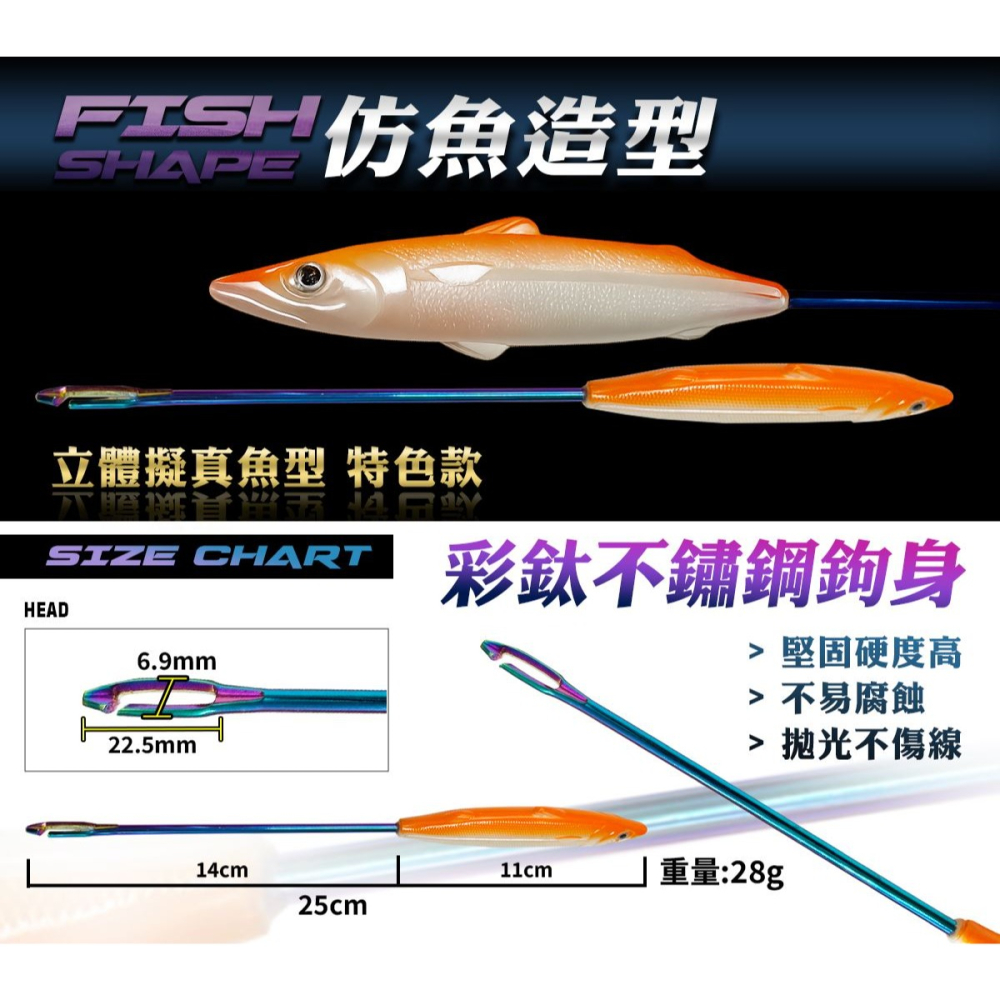 魚型彩鈦脫鉤棒 脫鉤器 脫鉤棒 造型脫鉤棒-細節圖2