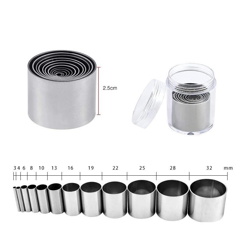 迷你金屬圓形切模12入組【河狸造物】軟陶 黏土 樹脂土 油土 模型 模具 翻糖工具 餅乾切模 美勞材料 手工藝工具-細節圖6