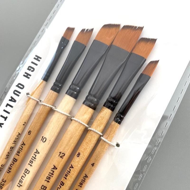 尼龍毛彩繪畫筆 6入組【河狸造物】水彩 壓克力 油畫 模型顏料 廣告顏料 粉彩 插畫 筆刷 美術創作 學生教學 兒童繪畫-細節圖7