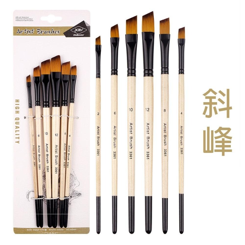 尼龍毛彩繪畫筆 6入組【河狸造物】水彩 壓克力 油畫 模型顏料 廣告顏料 粉彩 插畫 筆刷 美術創作 學生教學 兒童繪畫-細節圖8
