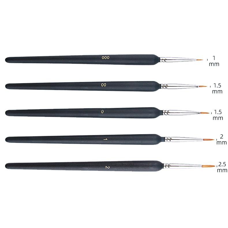 極細尼龍畫筆5入組【河狸造物】面相筆 圭筆 勾線筆 模型筆 水彩 壓克力 模型顏料 廣告顏料 粉彩 插畫  美術耗材-細節圖5