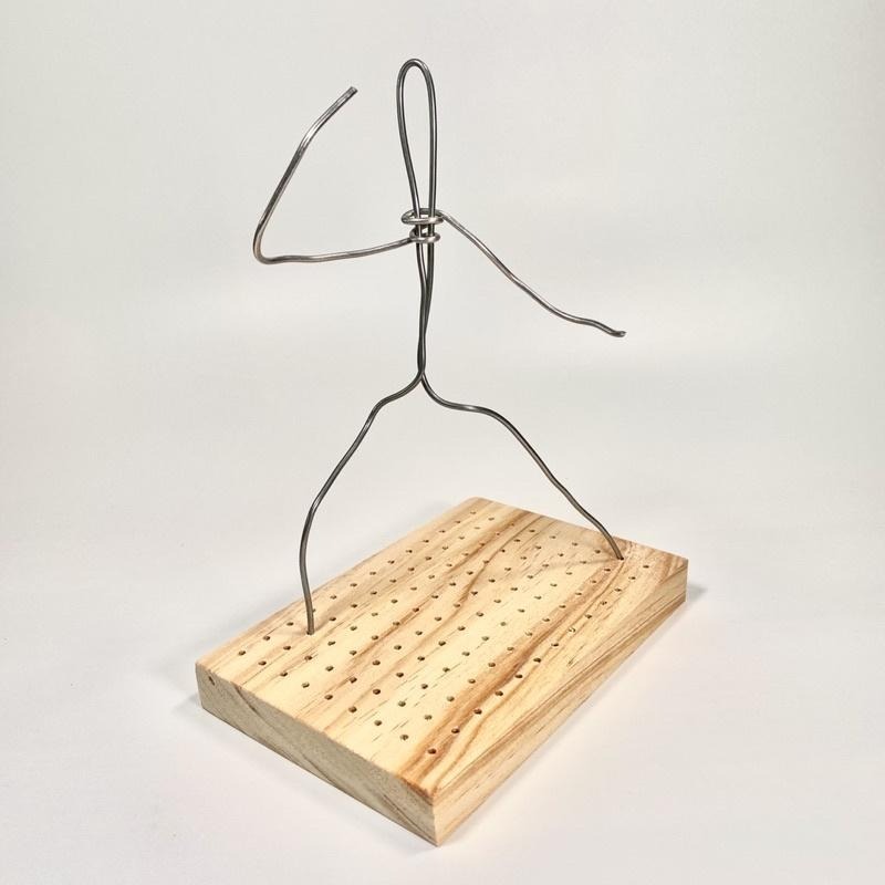 多功能實木模型底座【河狸造物】模型骨架 噴漆架 上色台 線香 晾乾台 油土 軟陶 美國土 樹脂土 紙黏土 磨頭收納-細節圖4