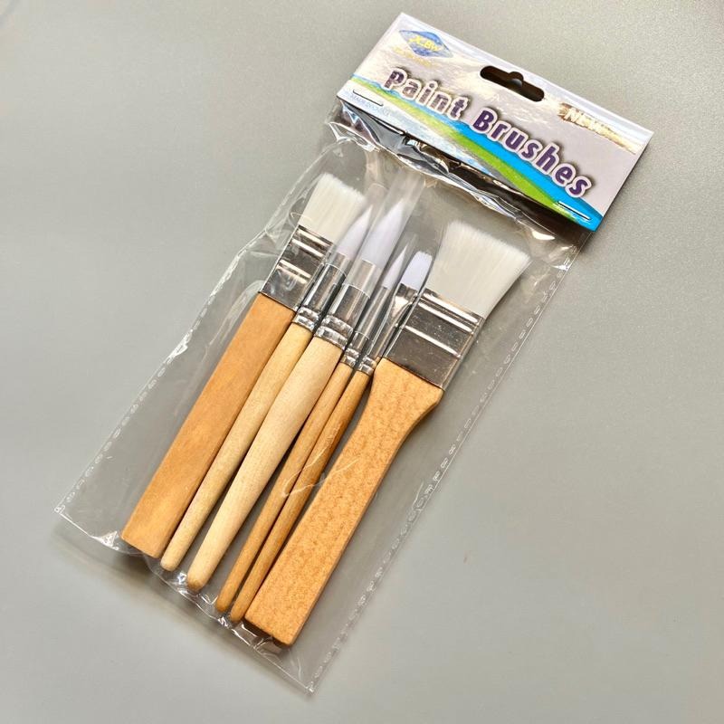 基礎尼龍毛彩繪畫筆6入組【河狸造物】IKEA同款 水彩 壓克力 油畫 兒童繪畫 美術 手工藝 模型-細節圖2