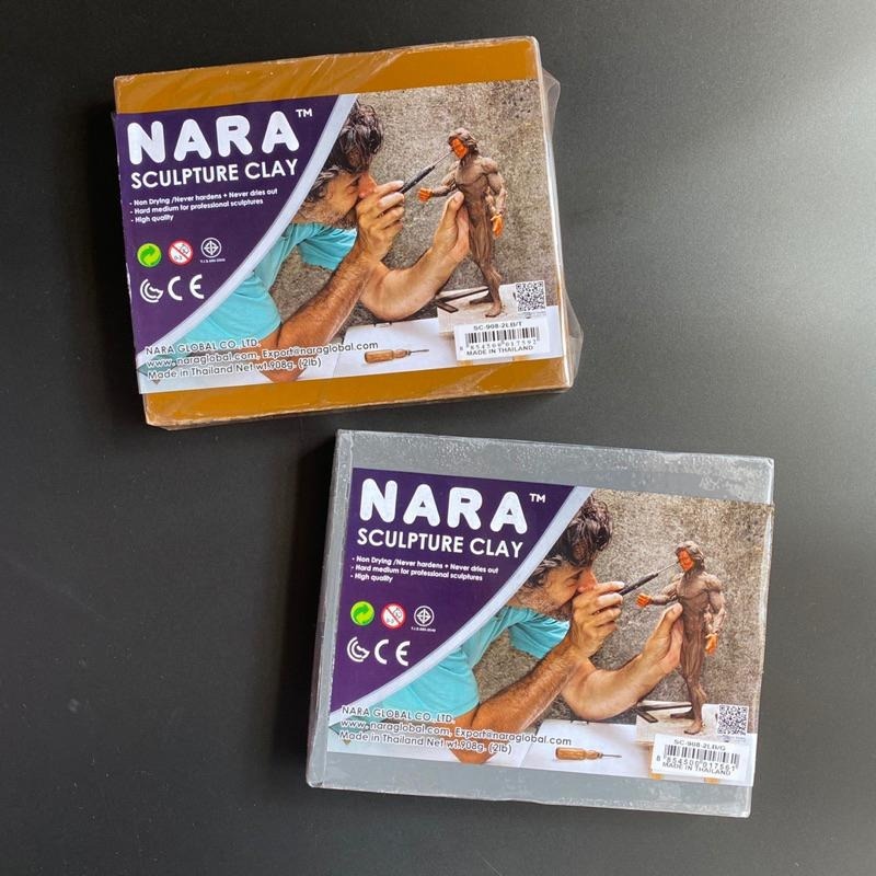 泰國 NARA Sculpture Clay 雕塑油土 灰&咖啡色 1&2磅【河狸造物】造型 雕塑 美術 創作 翻模-細節圖2