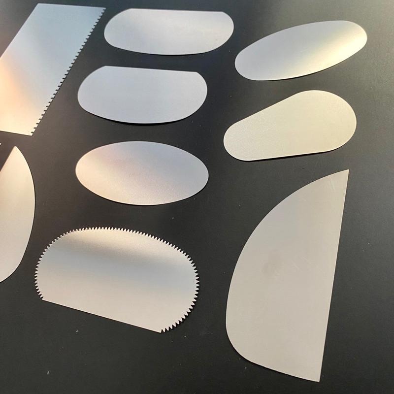 陶藝不鏽鋼修整刮片10入組【河狸造物】修坯刮片 陶土刮片 陶藝工具 刮刀 黏土 油土 切割工具-細節圖3