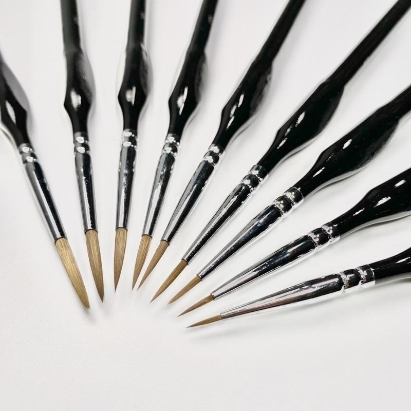 極細尼龍毛彩繪畫筆組【河狸造物】面相筆 圭筆 勾線筆 模型筆 水彩 壓克力 模型顏料 廣告顏料 粉彩 插畫  美術耗材-細節圖3