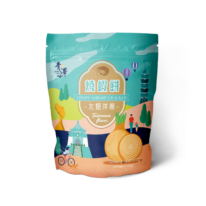 【青澤CHING ZE】燒蝦餅 |ㄤ妞洋蔥口味 100g-細節圖2