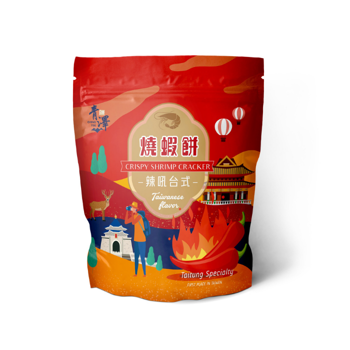 【青澤ChingTse】燒蝦餅-辣吼台式口味 100g-細節圖2