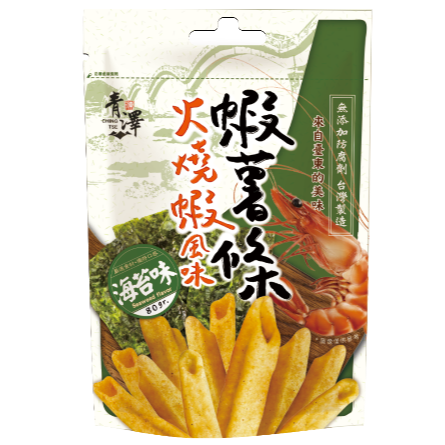 【青澤ChingTse】火燒蝦風味蝦薯條-海苔 80G-細節圖2